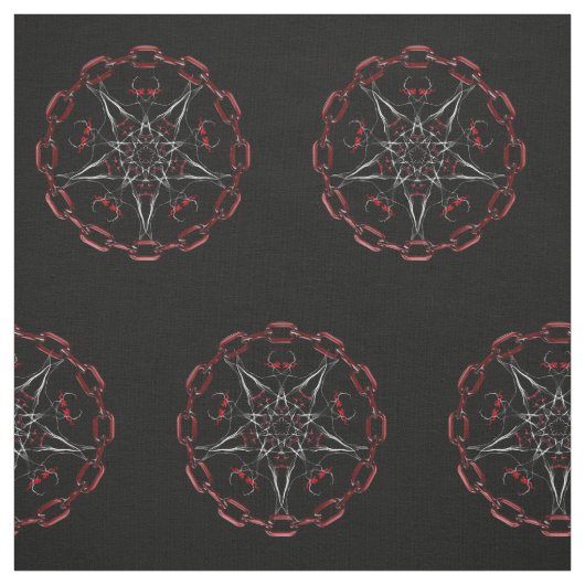 Lucifer's Star Pentacle Pagan stof (Swatch)