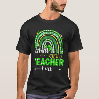 Lucigste Gifted Teacher Ever Rainbow St Patricks D T-shirt