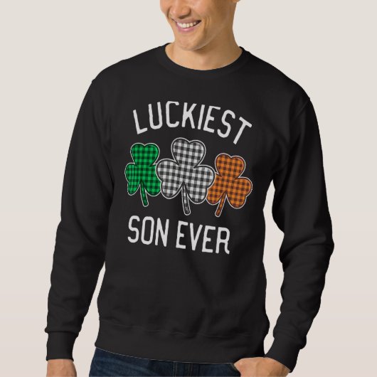 Lucigste Son Ever St Patrick S Day Irish Flag Pla Trui (Voorkant)