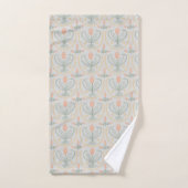 Lucile Floral Botanical Tegel Pattern Soft Grey Bad Handdoek (Handdoek)