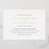 Lucilla Elegant Modern Wedding Folie Uitnodiging (Voorkant)