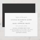 Lucilla Elegant Modern Wedding Kaart (Voorkant / Achterkant)