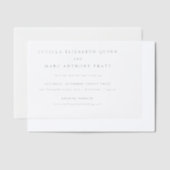 Lucilla Elegant Modern Wedding Save the Date Vellum Uitnodigingen (Offset)