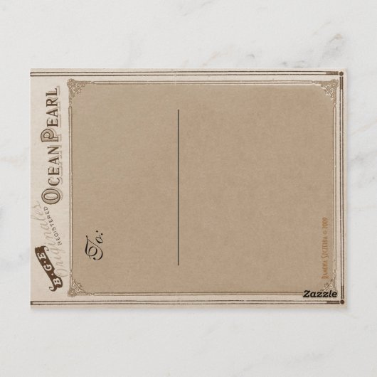 Lucinda Octavio Steampunk Briefkaart (Achterkant)