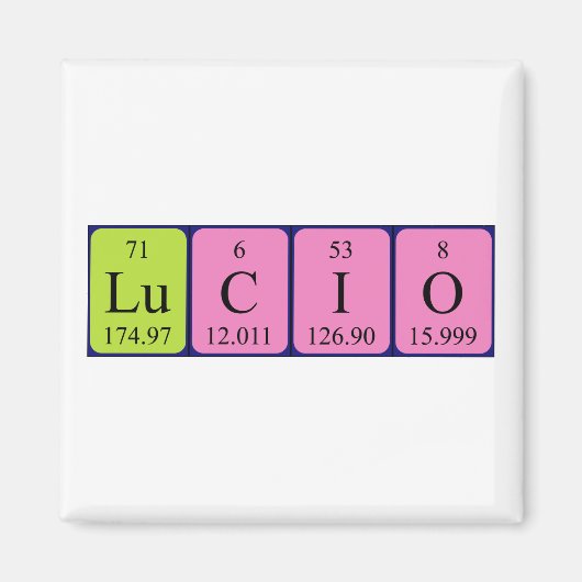 Lucio periodieke table name magnet (Voorkant)