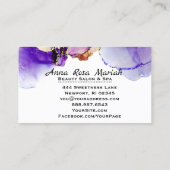 *~* Lucious Abstract Lavender Gold Gilded Bold Visitekaartje (Achterkant)