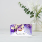 *~* Lucious Abstract Lavender Gold Gilded Bold Visitekaartje (Staand voorkant)