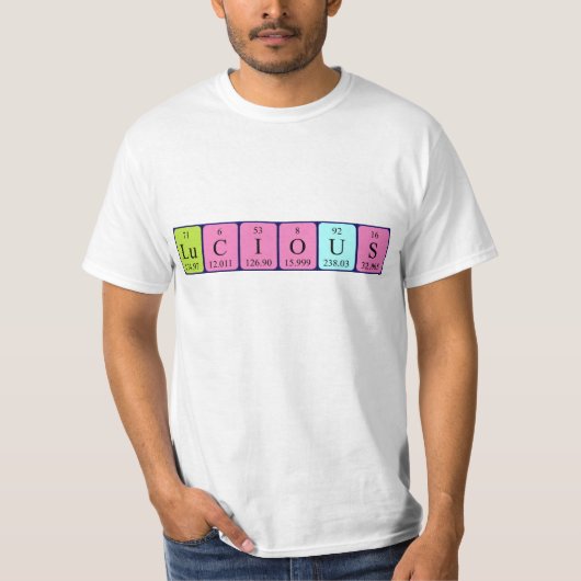 Lucious periodiek table name shirt (Voorkant)