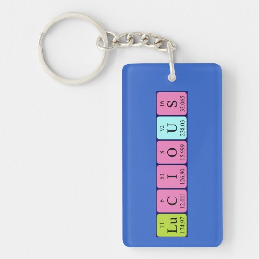 Lucious periodieke table name keyring sleutelhanger (Voorkant)