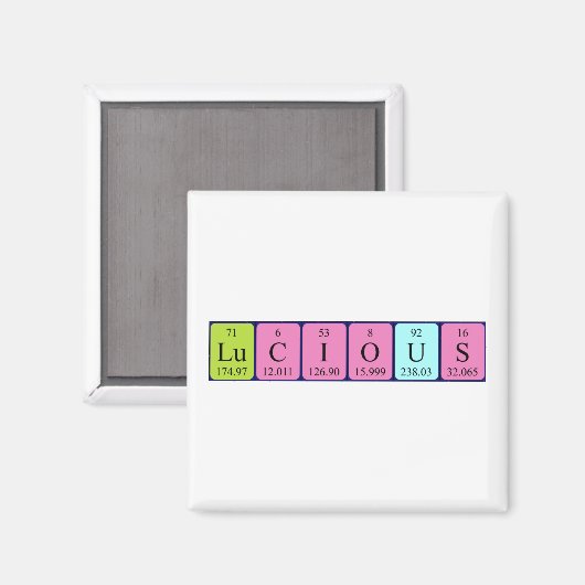 Lucious periodieke table name magnet (Voorkant / Achterkant)