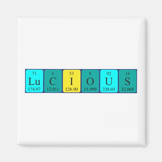 Lucious periodieke table name magnet (Voorkant)