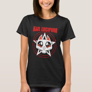 Lucipurr Satanic Baphomet Gothic Occult Demon Cat T-shirt