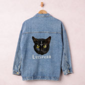 Lucipurr Satanic Cat Antichrist Baphomet 666 Denim Jacket (Hangar)