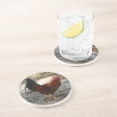 Luci's Roosters Tall Rooster Stone Onderzetter (Zijkant)