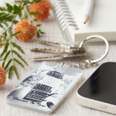 Lucite gitaar bruiloft gunst sleutelhanger (Voorkant Rechts)