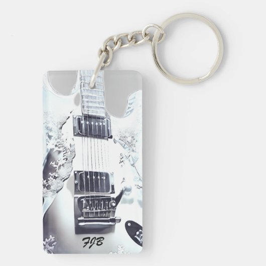 Lucite gitaar bruiloft gunst sleutelhanger (achterkant)