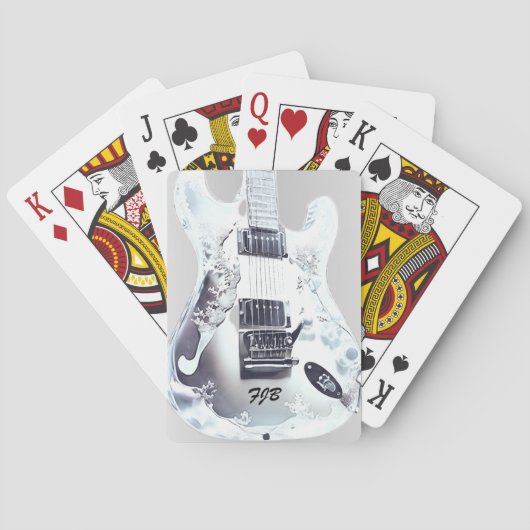 Lucite Gitaar, Persoonlijk Bruilofts Cadeau Pokerkaarten (Achterkant)