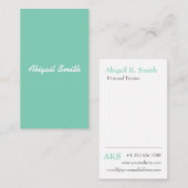 Lucite Green Easy Basic Modern Classic Visitekaartje (Voorkant / Achterkant)