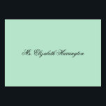 Lucite Green Place Cards Name Sjabloon Kaart<br><div class="desc">Lucite groene plaatskaarten met naam sjabloon. De elegante manuscriptdoopvont in zwarte over een lege, lichtgroene achtergrond. Het aantal van de lijst kan worden omvat wanneer toegevoegd de douanetekst, om deze kaarten als escortkaarten te gebruiken.</div>