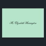 Lucite Green Place Cards Name Sjabloon Kaart<br><div class="desc">Lucite groene plaatskaarten met naam sjabloon. De elegante manuscriptdoopvont in zwarte over een lege, lichtgroene achtergrond. Het aantal van de lijst kan worden omvat wanneer toegevoegd de douanetekst, om deze kaarten als escortkaarten te gebruiken.</div>