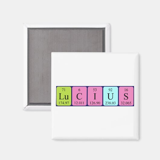 Lucius periodieke table name magnet (Voorkant / Achterkant)