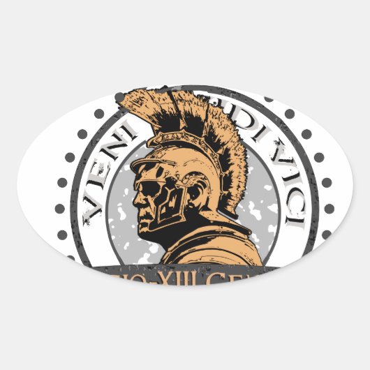 Lucius Voreno, een beroemde Roman Centurion Ovale Sticker (Voorkant)