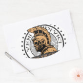 Lucius Voreno, een beroemde Roman Centurion Ovale Sticker (Envelop)