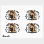 Lucius Voreno, een beroemde Roman Centurion Ovale Sticker (Vel)