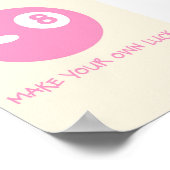 Luck 8 Ball Poster | Roze Coquette Muurkunst (Hoek)