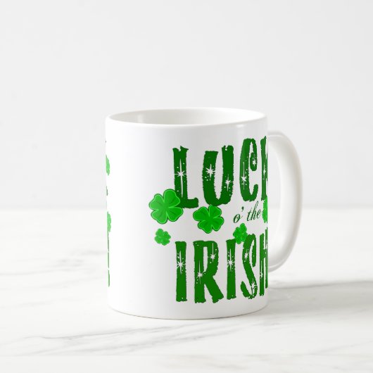Luck aan de Irish Lucky Shamrock Mok (Voorkant rechts)