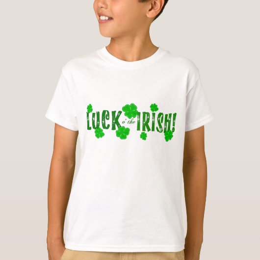 Luck aan the Irish Green Lucky Shamrocks T-shirt (Voorkant)
