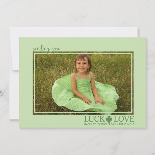 Luck and Love St. Patrick's Day Fotokaarten (Voorkant)
