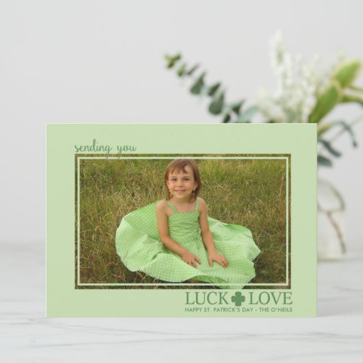Luck and Love St. Patrick's Day Fotokaarten (Staand voorkant)