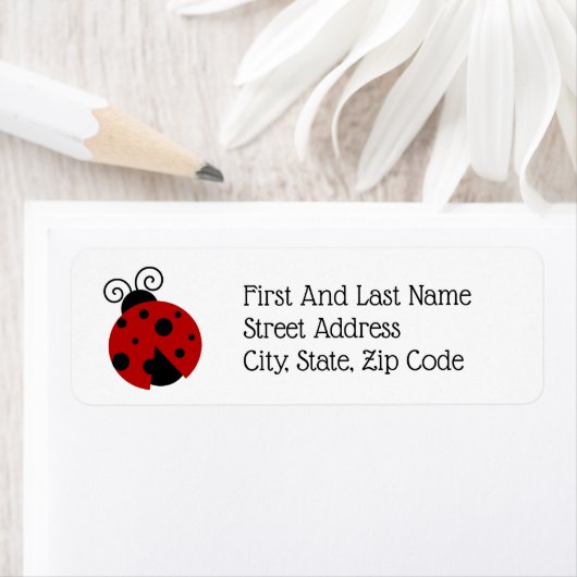 Luck be a Ladybug Schattige Cartoon Insect Design Etiket (Insitu)