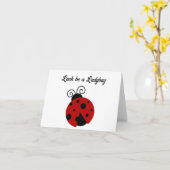 Luck be a Ladybug Schattige Cartoon Insect Design Kaart (Gele Bloem)