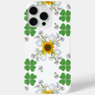 Luck Clover met Sunflower en Calla Lily iPhone 15 Pro Max Hoesje