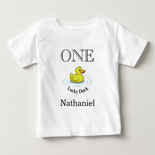 Luck Duck T-Shirt 1st Birthday Outfit (Voorkant)