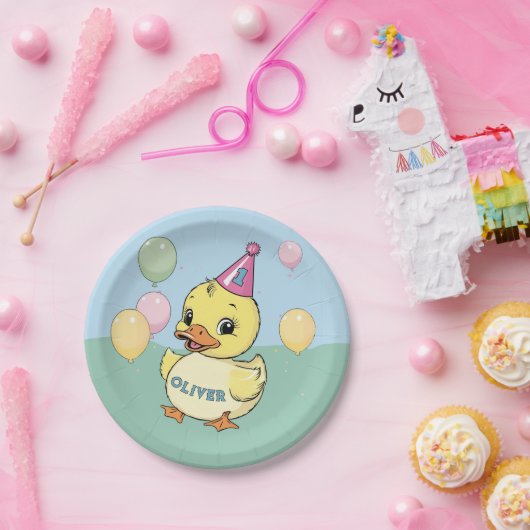 Luck Duck Verjaardagsfeestje Duckie Papieren beker Papieren Bordje (Feest)