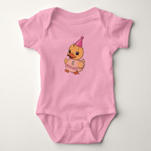 Luck Duck Verjaardagsfeestje Duckie Papieren beker Romper