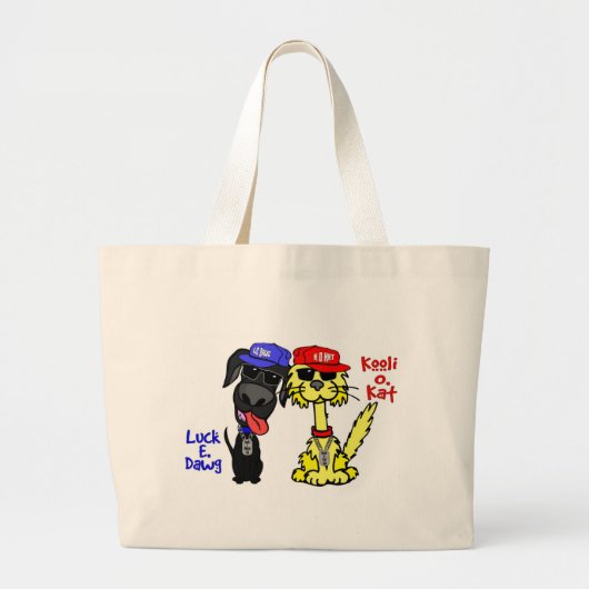 Luck E. Dawg en Kooli O. Kat - Bag Grote Tote Bag (Voorkant)