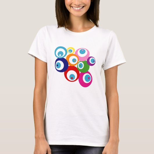 LUCK EYES GOOD LUCK EVIL EYES RAINBOW T-SHIRT (Voorkant)