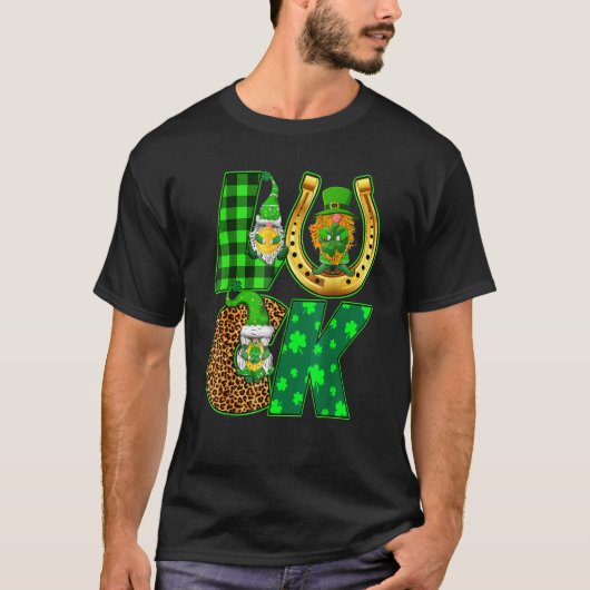 Luck Gnomes Leprechaun Shamrock Hoefijzers St Pat T-shirt (Voorkant)