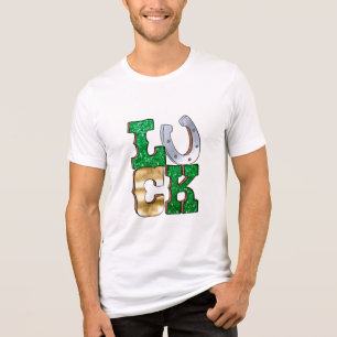 Luck Hoefijzer Green Gold St Patricks Day Tri-Blend Shirt