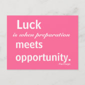 Luck, Inspiration, Opportunity, Briefkaart (Voorkant)