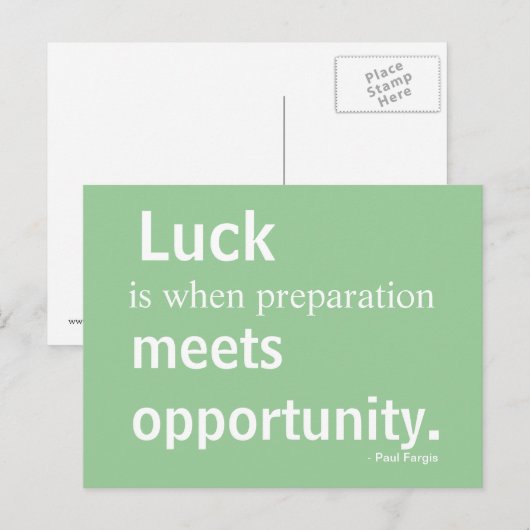 Luck, Inspiration, Opportunity, Briefkaart (Voorkant / Achterkant)