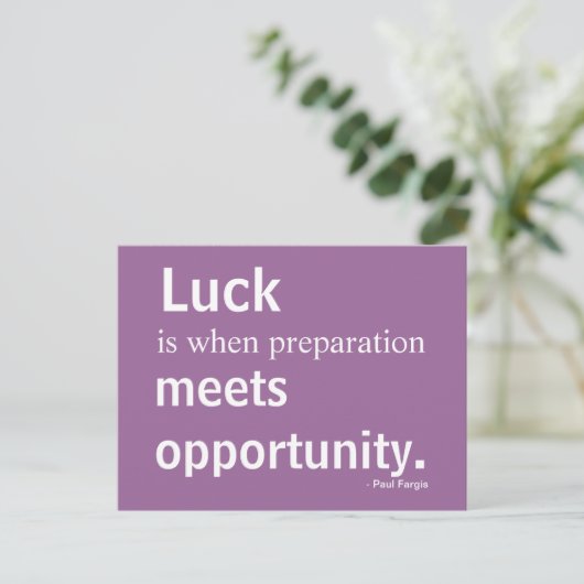 Luck, Inspiration, Opportunity, Briefkaart (Staand voorkant)