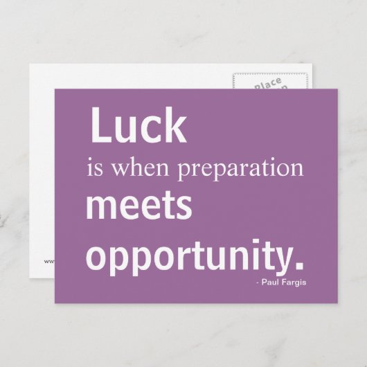 Luck, Inspiration, Opportunity, Briefkaart (Voorkant / Achterkant)