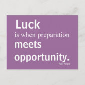 Luck, Inspiration, Opportunity, Briefkaart (Voorkant)