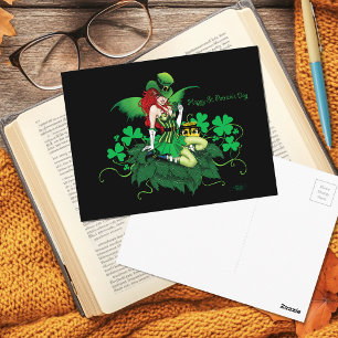 Luck Irish Fairy Green Briefkaart