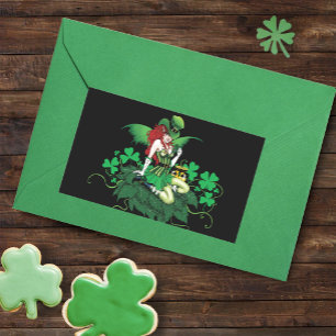 Luck Irish Fairy Green Rechthoekige Sticker